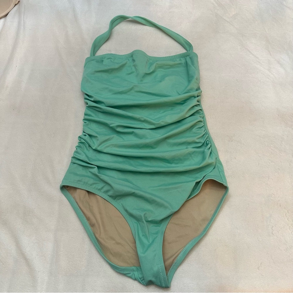 J. Crew Mint Green Strapless One-Piece Swimsuit Size 6D-Cup 51823